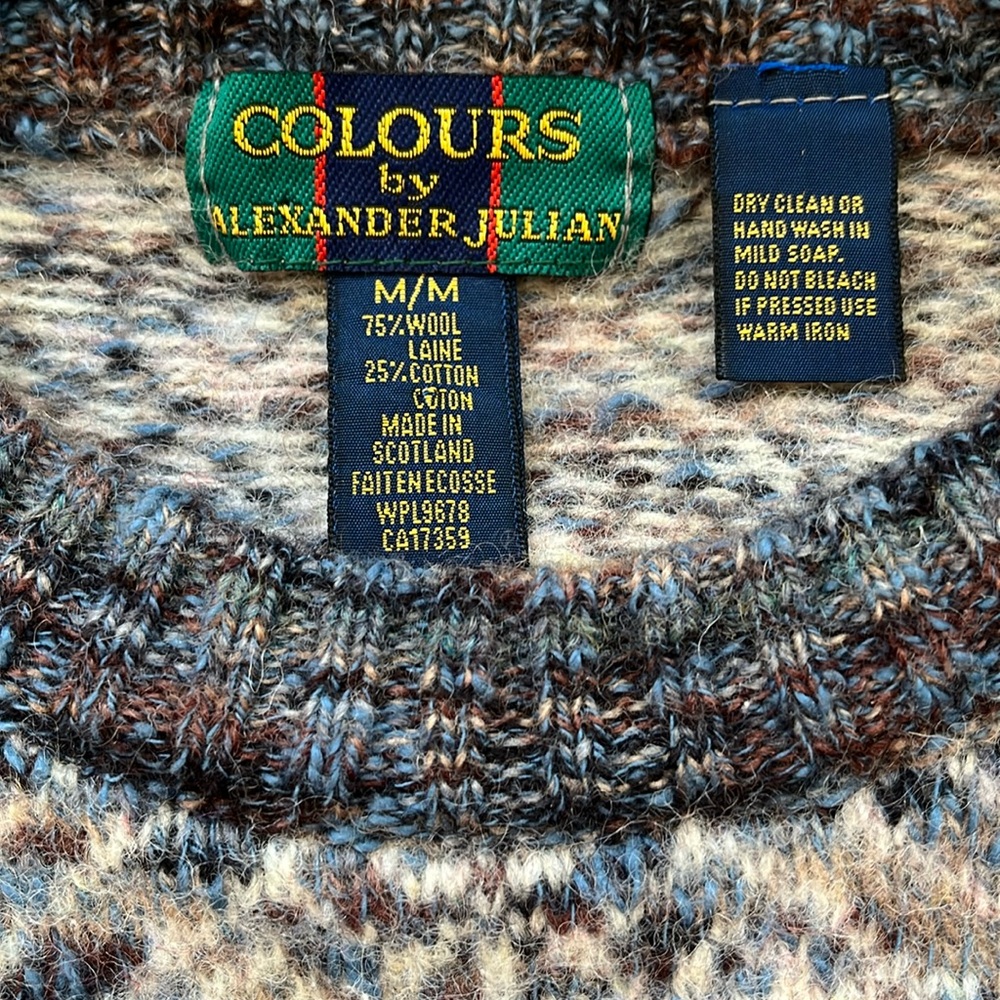 🏴󠁧󠁢󠁳󠁣󠁴󠁿 90s Colours by Alexander Julian Wool Sweater - Picture 3 of 5